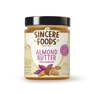 Organic Almond Butter Unsweetened Sincere Foods / Selai Kacang Almond 300g