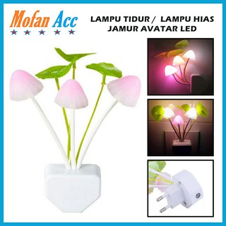 Lampu Tidur Jamur Avatar Mushroom Lamp Sensor LED Night Lamp hias kamar colokan dinding warna unik