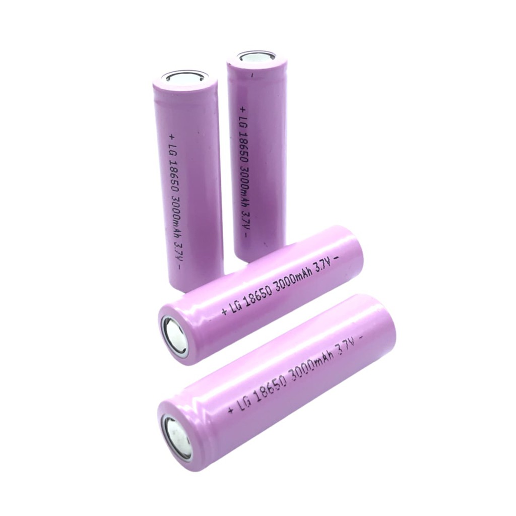 Batre 18650 Untuk Vape Senter Swatt Li-ION 3.7V - 3000mAh Paket 4pcs Warna Pink