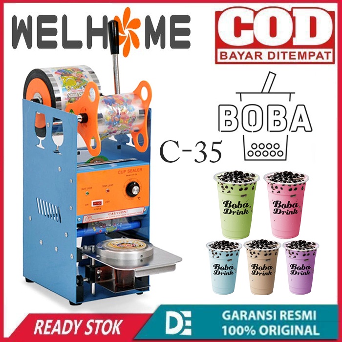 Mesin Cup Sealer Pres Gelas Plastik sealing machine Welhome WCS-C35