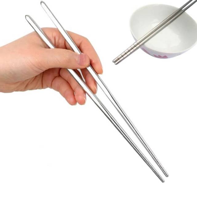 Sumpit Chopstick Stainless Steel Original Import Korea Sepasang