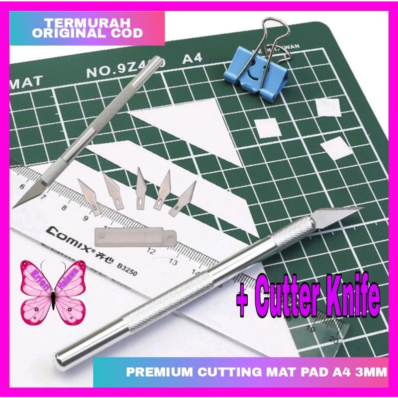 

ERIENHALAWA - taffware Work Cutting Mat Pad A3 45 X 30cm Dengan Pisau Cutting