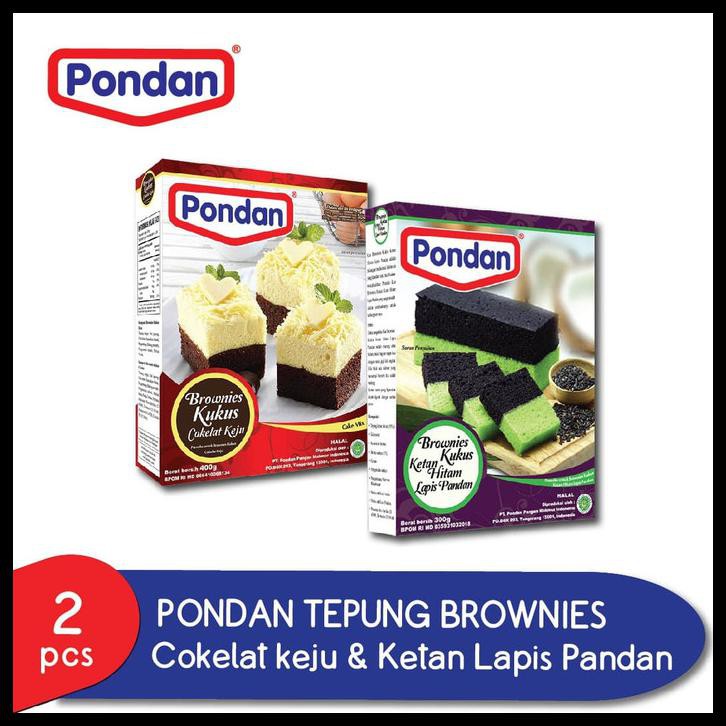 

PONDAN BROWNIES COKELAT KEJU 400G & BROWNIES KETAN LAPIS PANDAN 300G