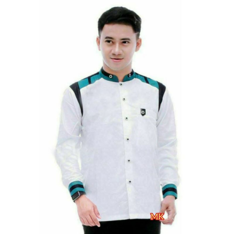 bajupriamuslimERIC KOKO Kemeja koko pria Lengan Panjang Bahan Katun Popline Veros Bahan DIJAMIN Tida