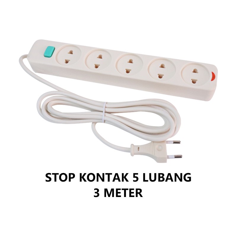 Kabel Oler Olor Koler Listrik Sambungan Perpanjangan panjang 1.5M 3M isi Stop Kontak 2 3 4 5 Lubang dengan Saklar Tombol on off dan di lengkapi lampu indikator