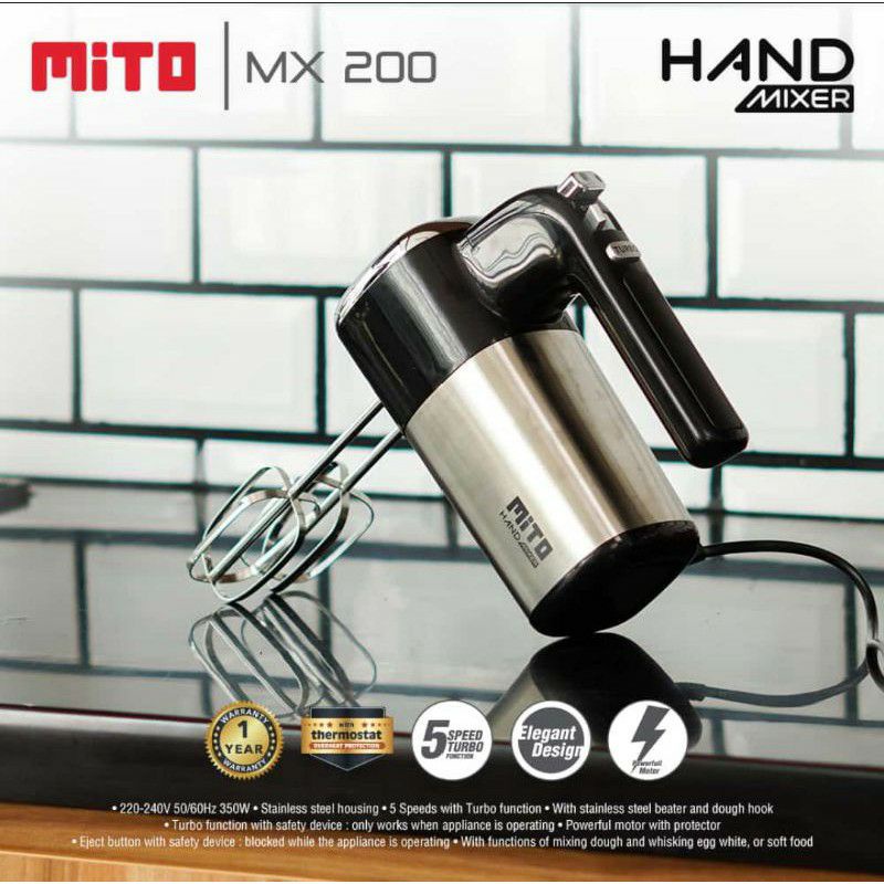 Mito Hand Mixer MX-200 Mixer Mito MX200 Garansi Resmi