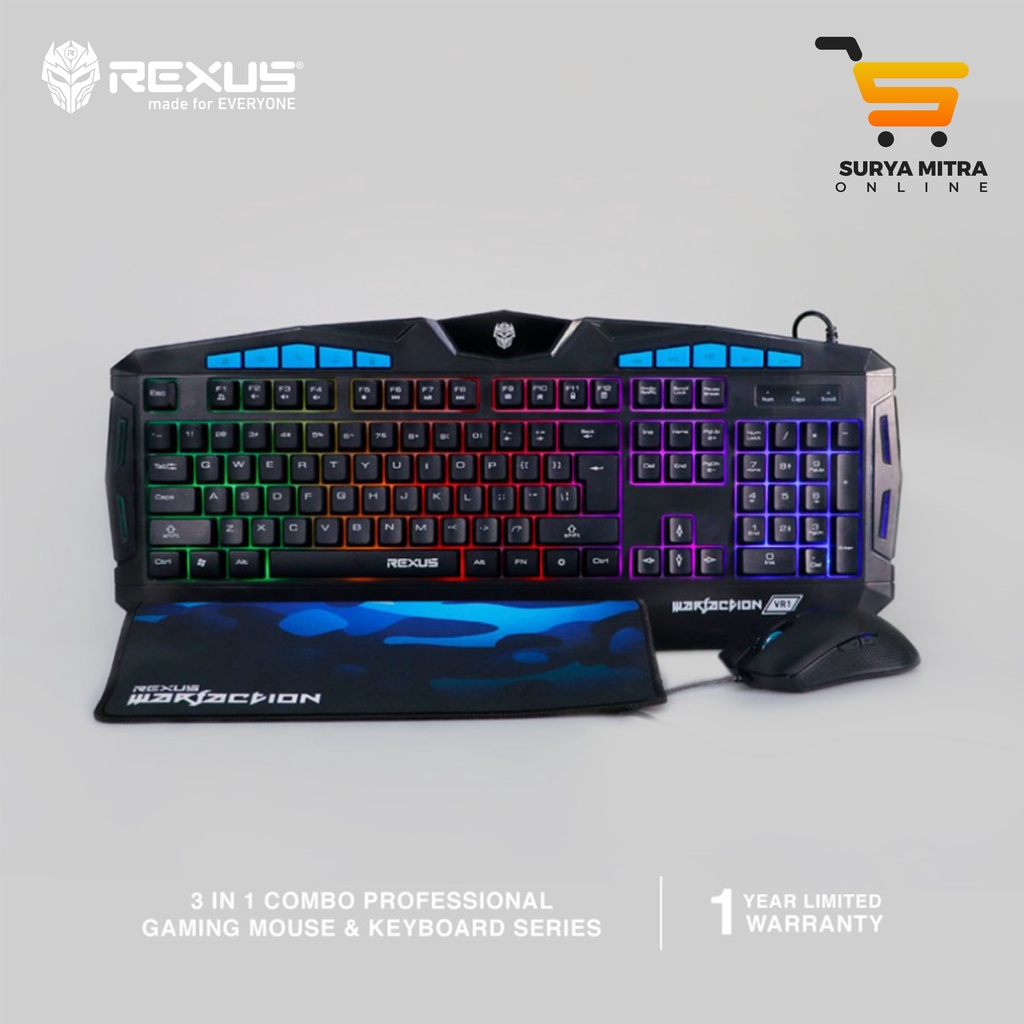 Keyboard Mouse Rexus VR1 Gaming Warcfaction