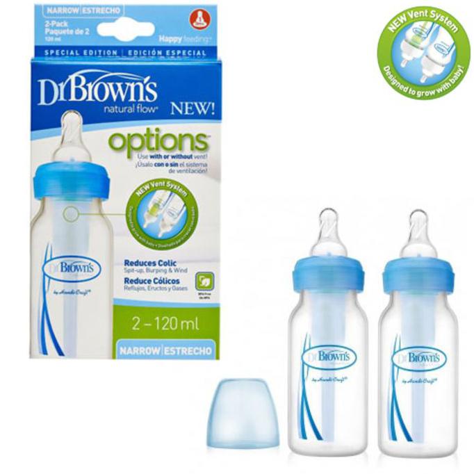 Mantap Botol Susu Dr Browns Options 120Ml Isi 2 Pc - Biru Muda Berkualitas