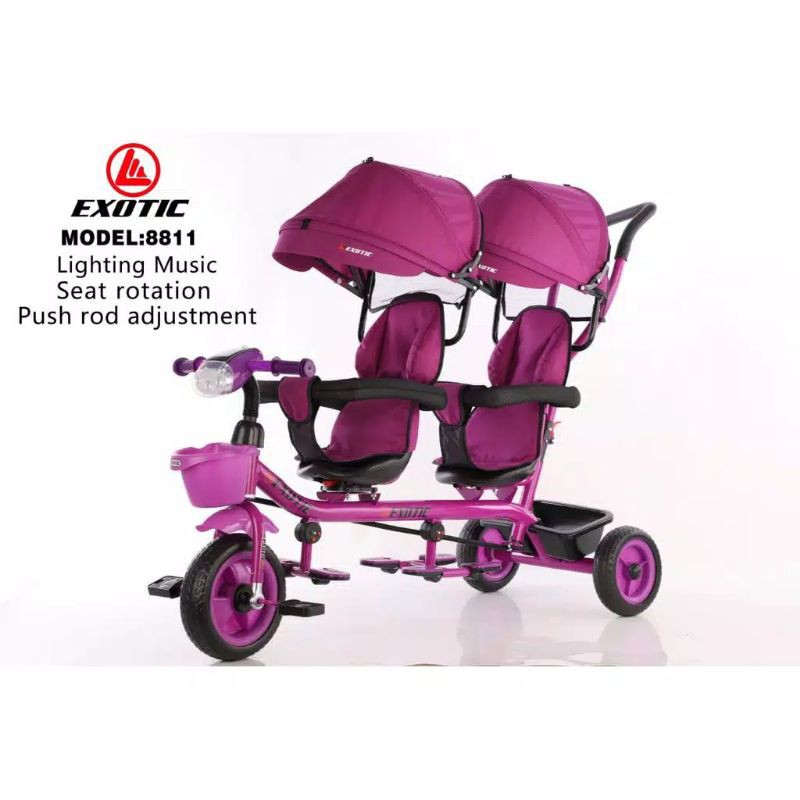 Sepeda Stroller Exotic Twins . Stroller Untuk Anak Kembar. Exotic 8811