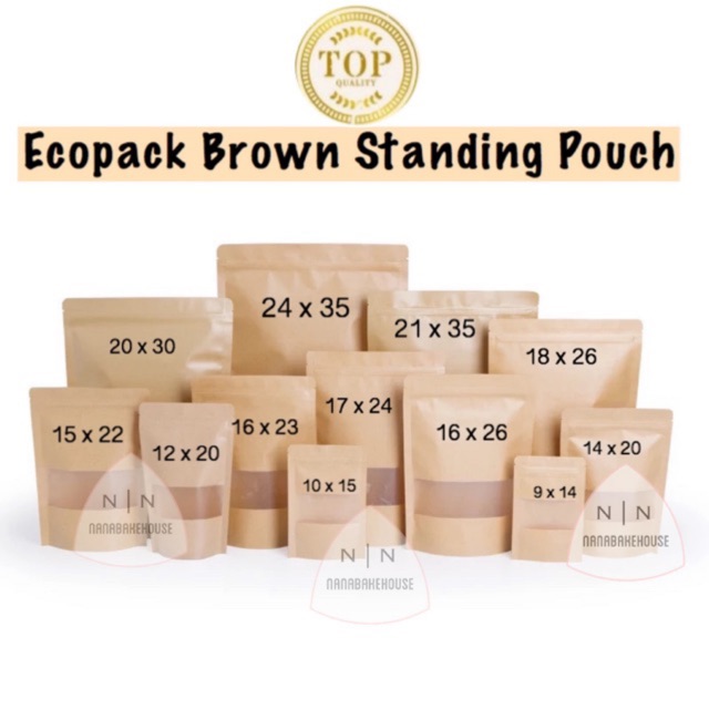 Craft Standing pouch | ziplock bag craft kemasan kopi makanan granola keripik masker bubuk