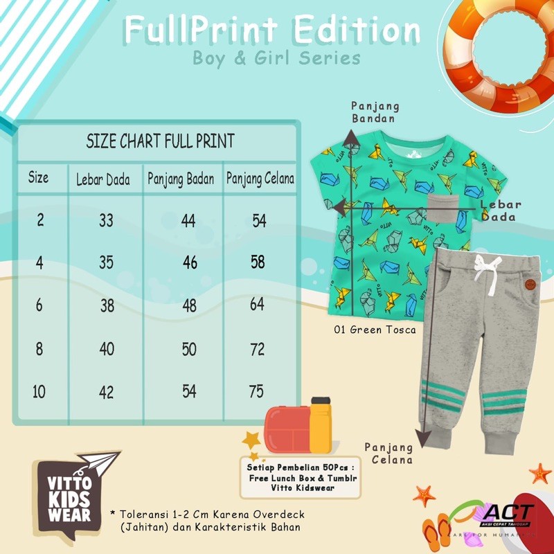 Setelan Anak Set Fullprint Celana Joger Vitto