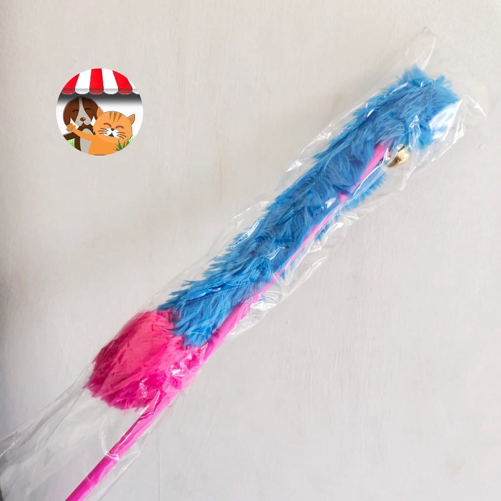 Mainan Kucing Pancingan Bulu Bulat Lonceng - Pancing Interaksi Cat Toy