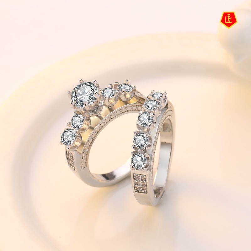 [Ready Stock]Creative Hollow Diamond Ring Set