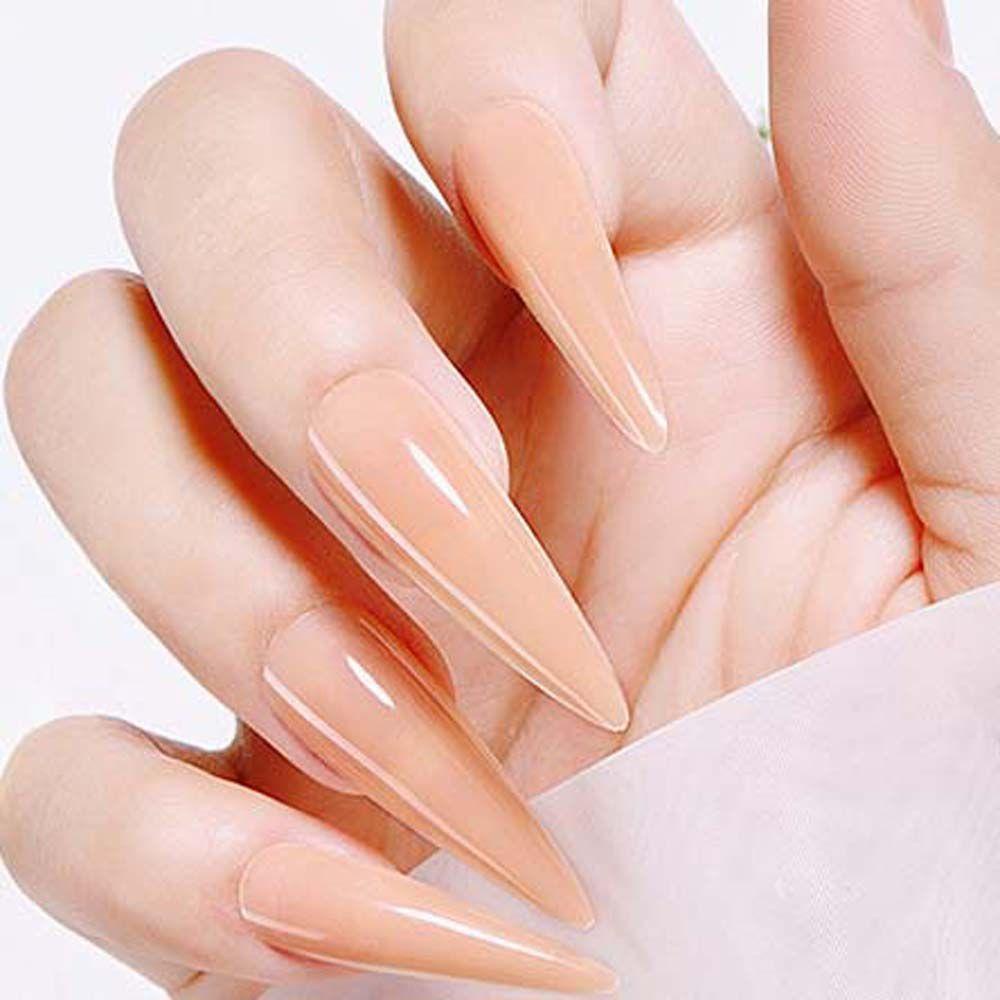 AUGUSTINA Agustina Warna Solid Kuku Palsu Wanita Balet Warna Nude Nail Extension Fake Nail Patch