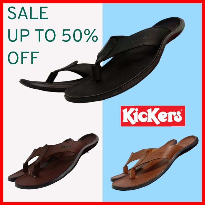 SANDAL JEPIT KULIT KICKERS / SENDAL KICKERS PRIA  / SANDAL LEBARAN / SANDAL DISTRO COWOK KULIT / SANDAL KICKERS KASUAL FORMAL LAKI-LAKI