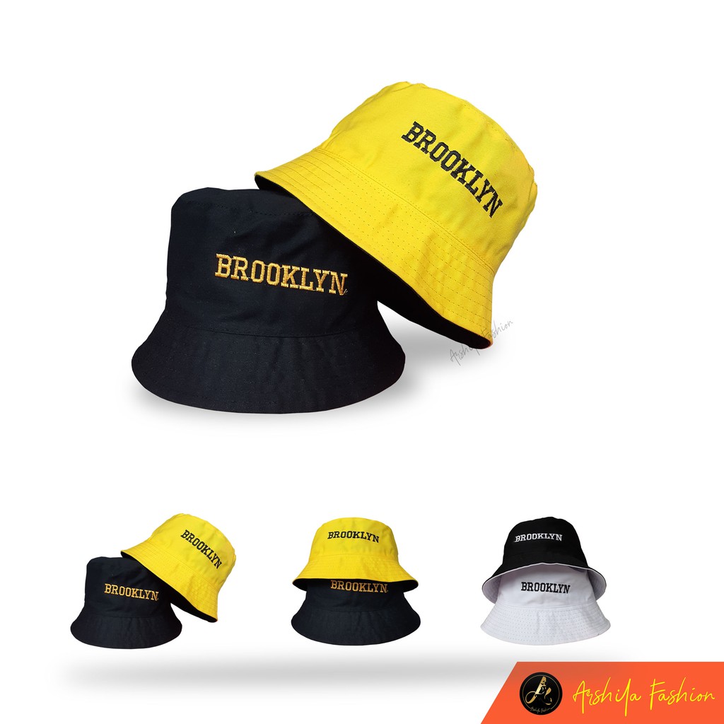 Topi Bucket Bordir Brooklyn / Bucket Bordir Model Terbaru