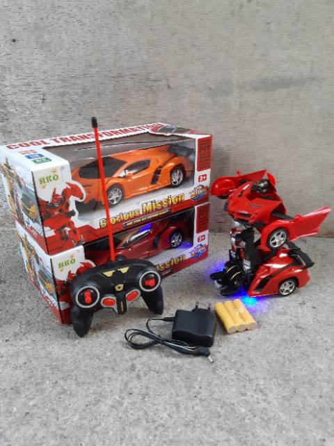 RC CAR TRANSFORMER REMOT - MOBIL ROBOT REMOTE CONTROL ANAK BATRE CAS TRANSFORMERS RADIO KONTROL