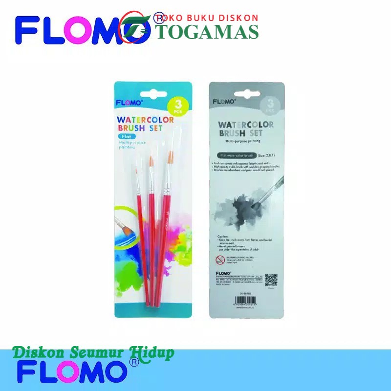 

Flomo Water Color Brush Set ( Red Color = Kuas Flat )