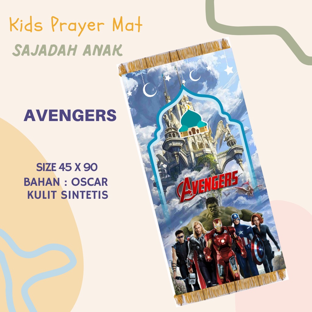 Sajadah Anak AVENGERS / Sajadah Avengers / Sajadah Anak Custom AVENGERS / Sajadah Rumbai / Kids Pray