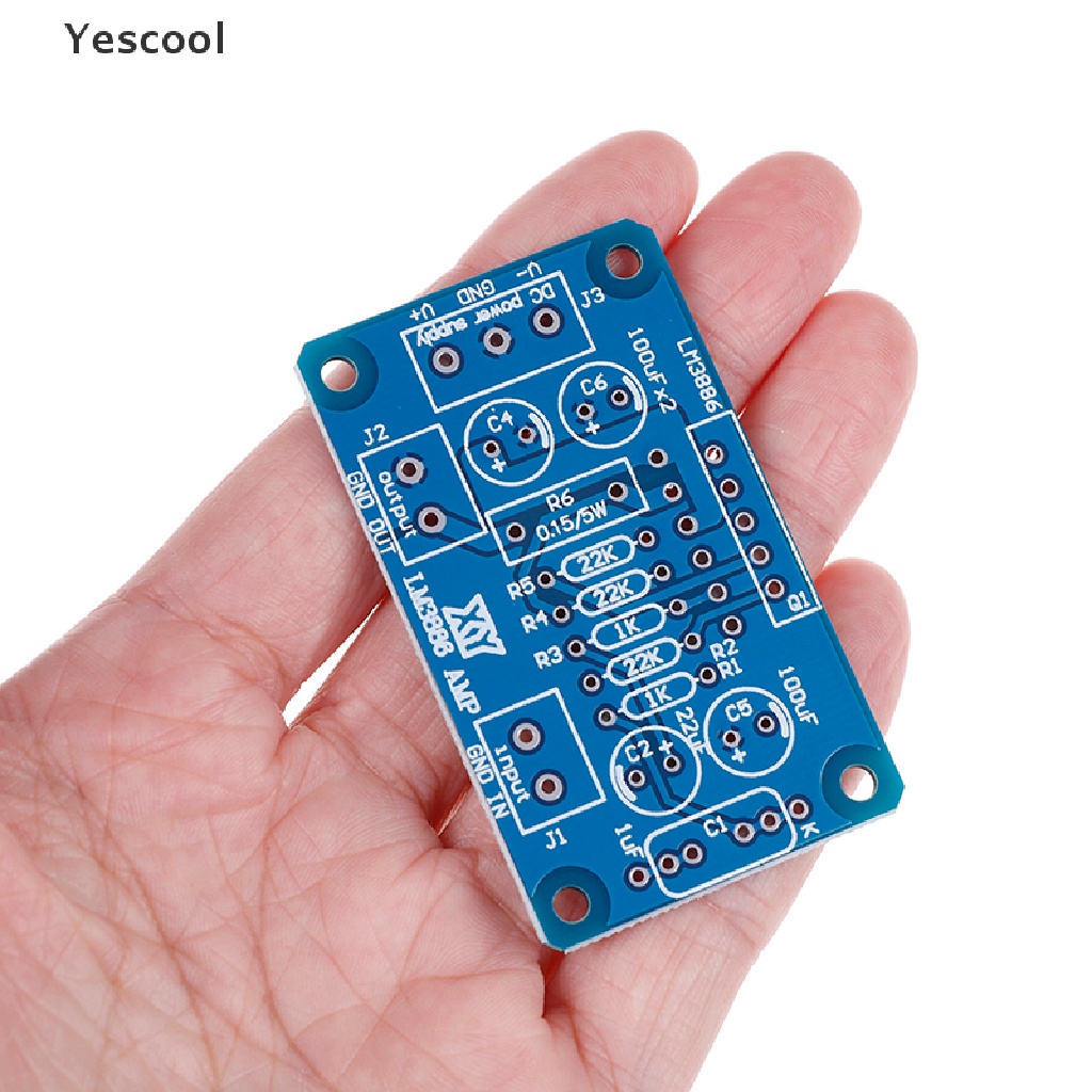 Yescool Papan PCB power amplifier DC 004 20-28V 68W LM3886TF HIFI parallel bare