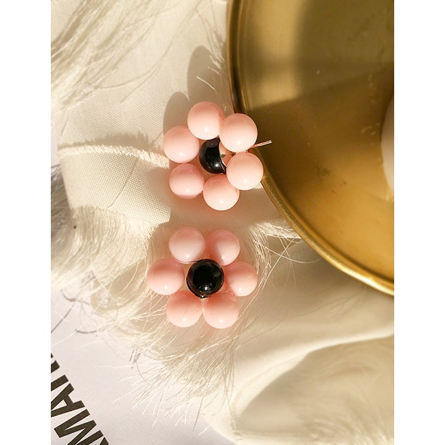 LRC Anting Tusuk Fashion Flower Beaded Flower Earrings F59881