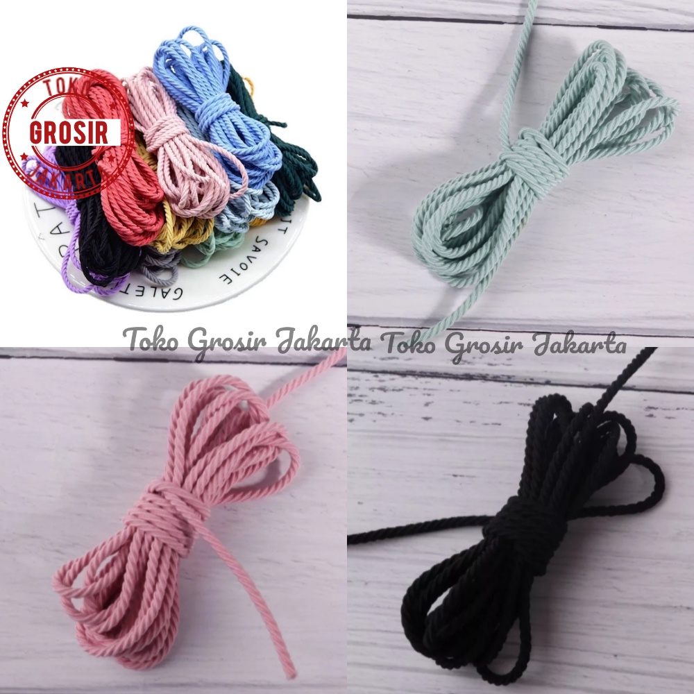 Tali Elastis Curly Tali Karet Korea Ulir Bahan Craft &amp; DIY [1 Yard]