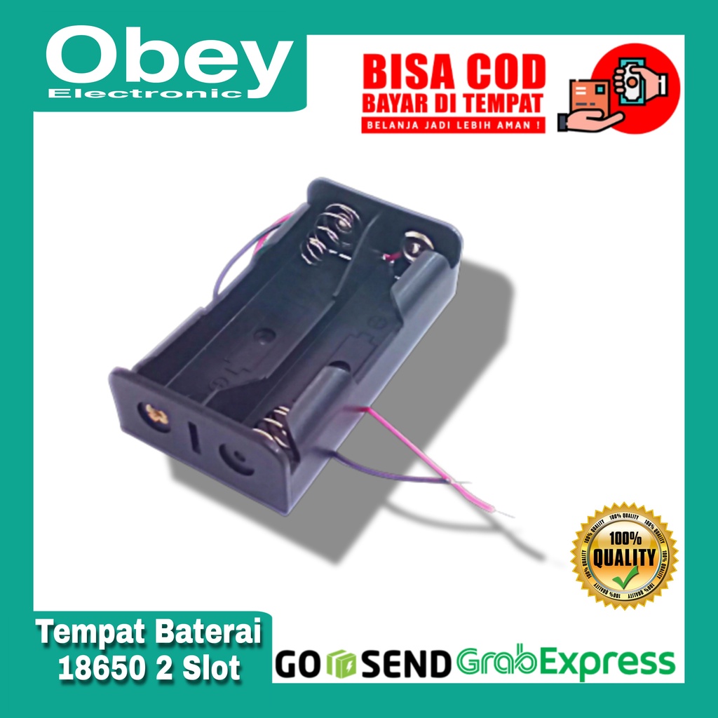 Tempat Baterai 18650 2 Slot