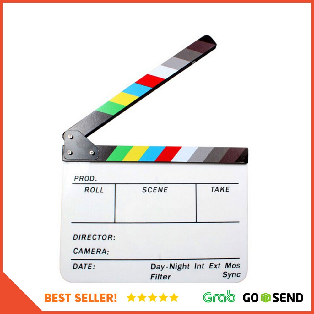 Profesional Clapper Board Colorful Acrylic - White