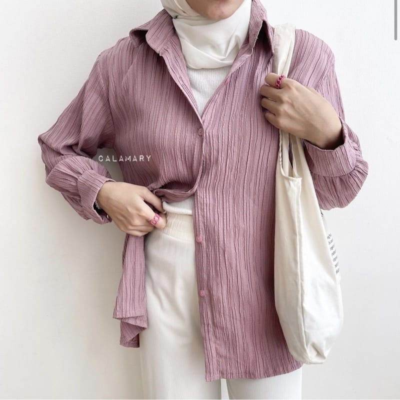 BEFAST - ZEC OOTD Kemeja Oversize YURANO / Avera Lady Crush Kemeja / Kemeja Wanita Keluaran Terbaru / Pakaian Wanita Kerja / kemeja Polos Formal / Fashion Wanita Kekinian Remaja / Kemeja Casual Wanita / Terlaris