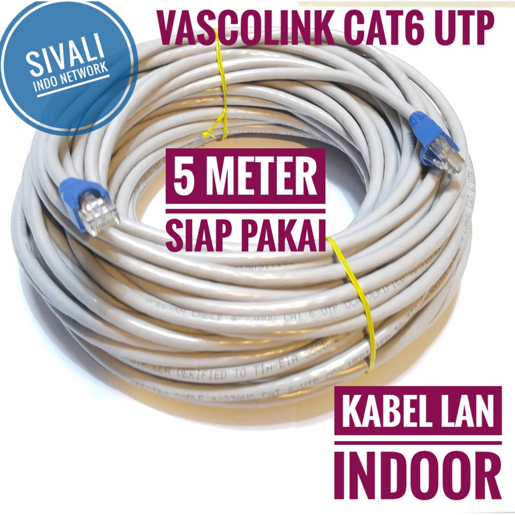 5 METER VASCOLINK KABEL LAN UTPCAT6 SIAP PAKAI