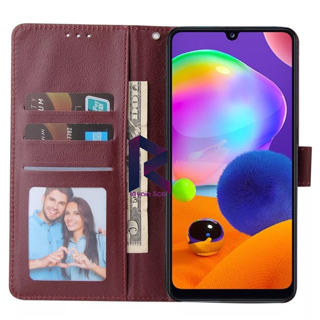 CASING SAMSUNG M12 FLIP WALLET LEATHER KULIT PREMIUM SARUNG BUKA TUTUP FLIP CASE SAMSUNG M12