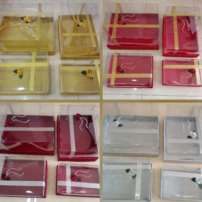 

AKSESORIS PERNIKAHAN KOTAK HANTARAN SESERAHAN MIKA MUTE EMAS, ISI 4 KOTAK PERLENGKAPAN PESTA CRAFT