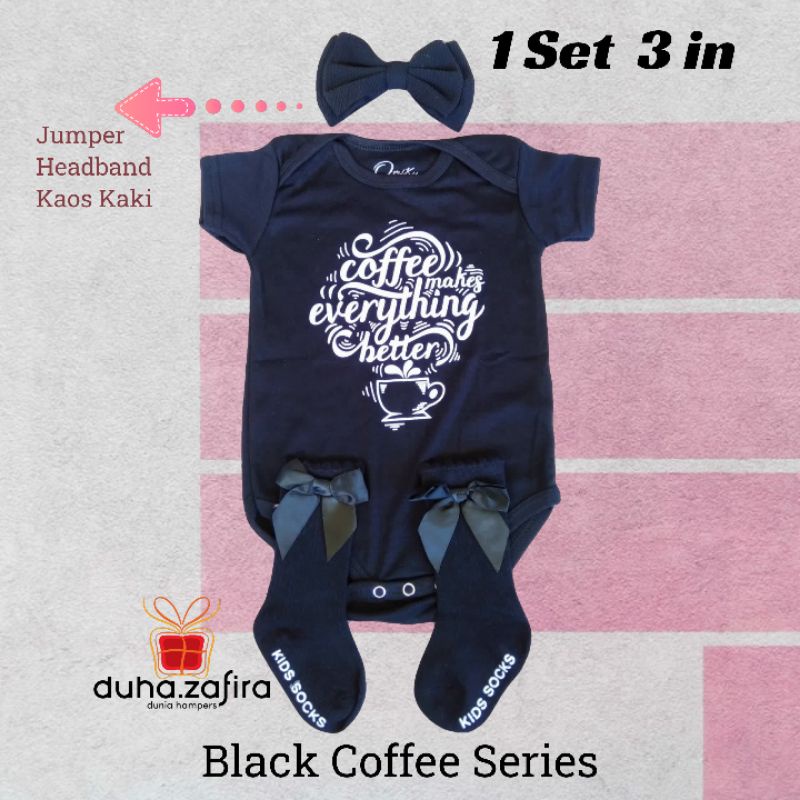 Duha.Zafira | 1 Set 3in1 baju bayi viral/ jumper/ kaoskaki/ bando pita besar/ setelan bayi/ bodysuit/ romper/ bonet bayi