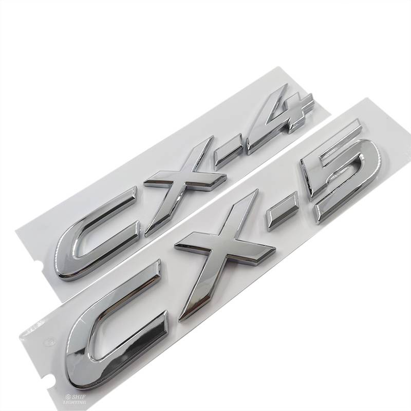 1 X ABS Chrome CX4 CX5 Letter Logo Car Auto Emblem Badge Sticker Decal Replacement For MAZDA CX-4 CX-5