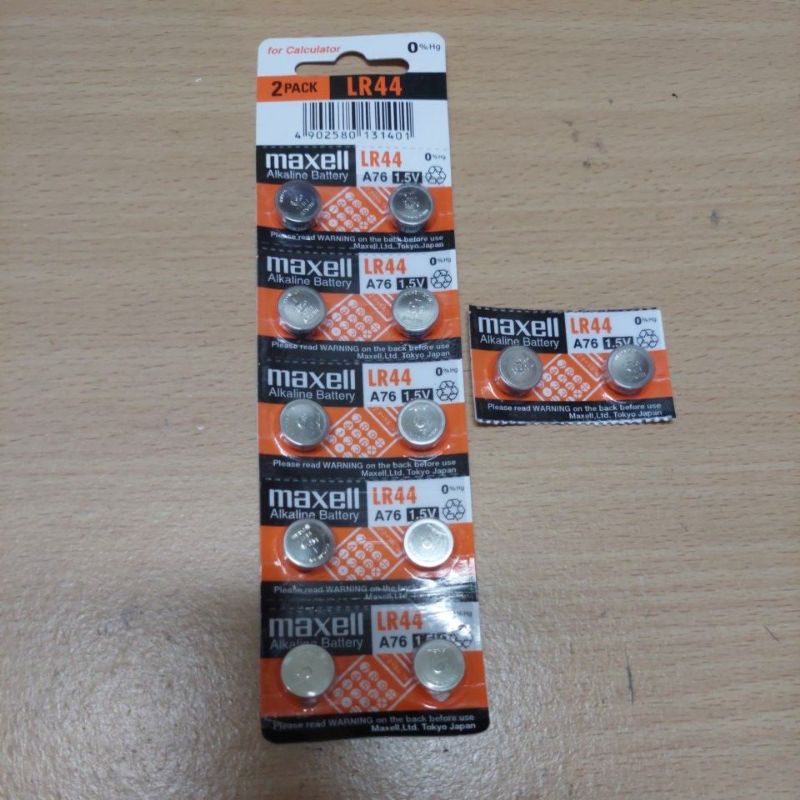 Baterai LR44 Maxell (2 Pcs) / Baterai Kalkulator LR44