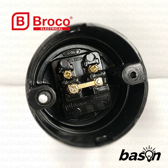 BROCO 632N Double Switch Outbow 6A 250V - Saklar Dobel 2 Gang