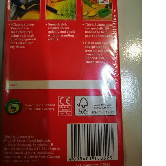 

PENSIL WARNA FABER CASTELL 12 WARNA CLASSIC
