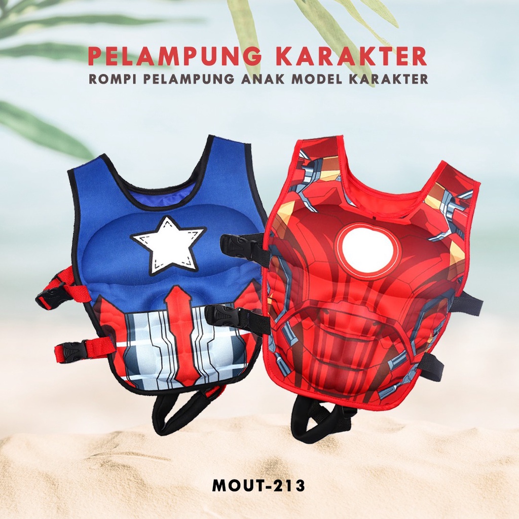 pelampung renang Rompi Renang Anak Pelampung Renang Anak 3 Tahun Karakter Besar Swim Vest Avenger Ja