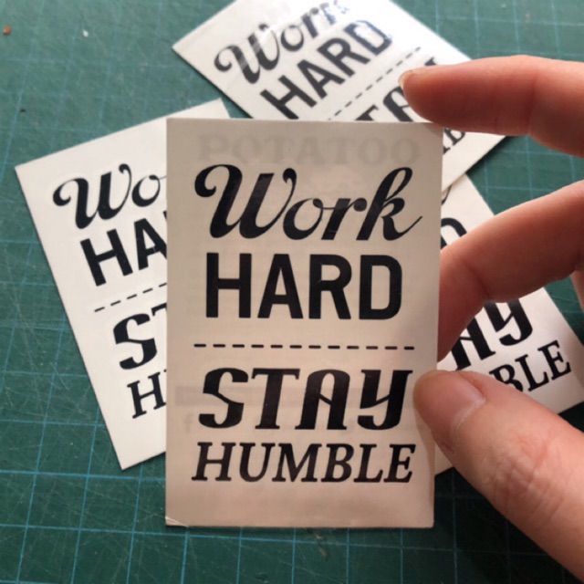 

POTATOO Work hard stay humble Temporary Tatto Sticker