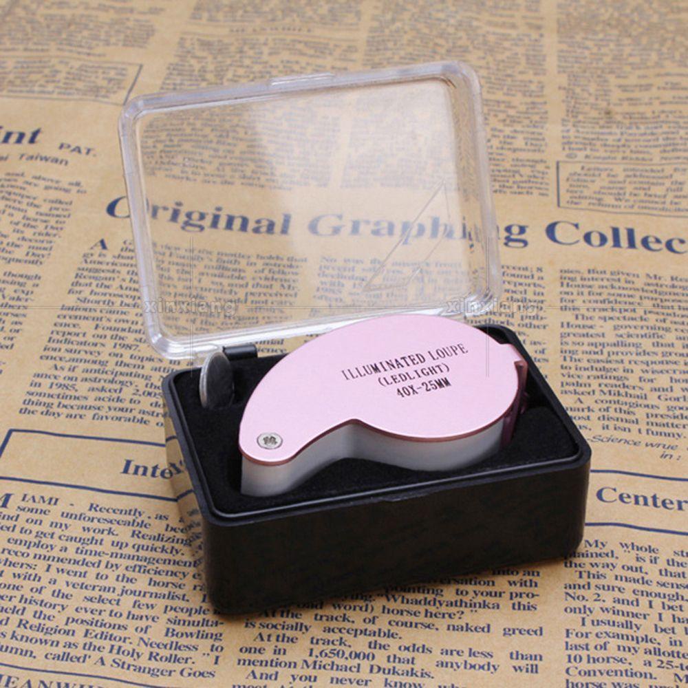 POPULAR Populer Magnifying Glass MINI Diameter 25mm 40x2 LED