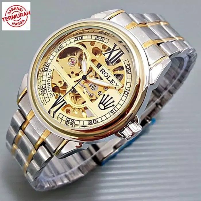 JAM TANGAN PRIA ROLEX SKELETON AUTOMATIC | ORIGINAL RANTAILOGO  ROMAWI