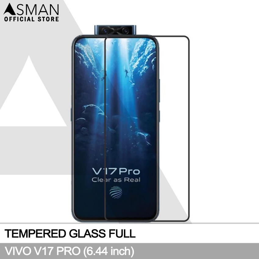 Tempered Glass Full VIVO V17 Pro (6.44&quot;) | Anti Gores Kaca - Hitam