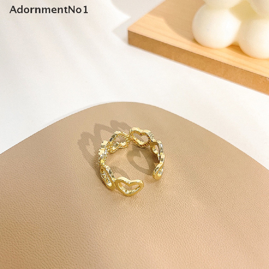 (AdornmentNo1) Cincin Gaya Korea Motif Tulisan Beloved Warna Gold Untuk Perhiasan Wanita / Pernikahan