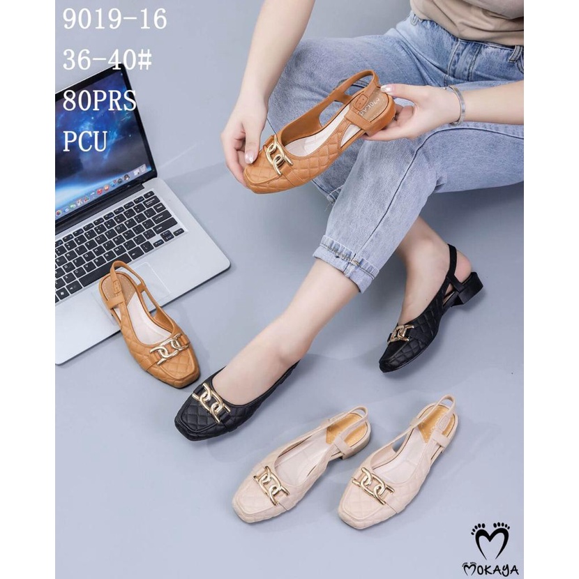 Sandal Sepatu Let Motif Rantai Import Mokaya 9019-16