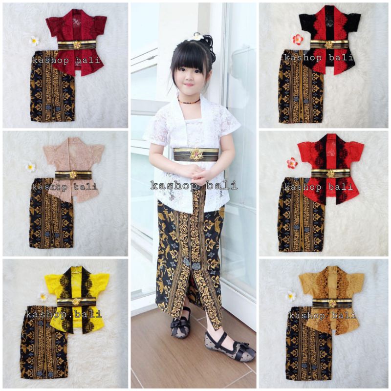 KEBAYA ANAK KUTUBARU BROKAT (MOTIF RAMBAT HITAM GOLD)