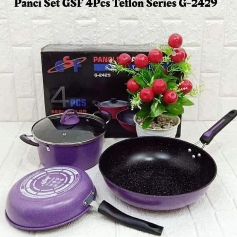 panci set teflon gsf G 2429 panci set teflon gsf anti lengket 2429