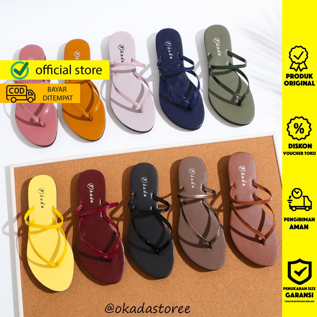 OKADA ORIGINAL DEE SANDAL TEPLEK SANDAL JEPIT WANITA/CEWEK -  (DEE FLIPFLOPS) ORIGINAL BY OKADA TERBARU 2023