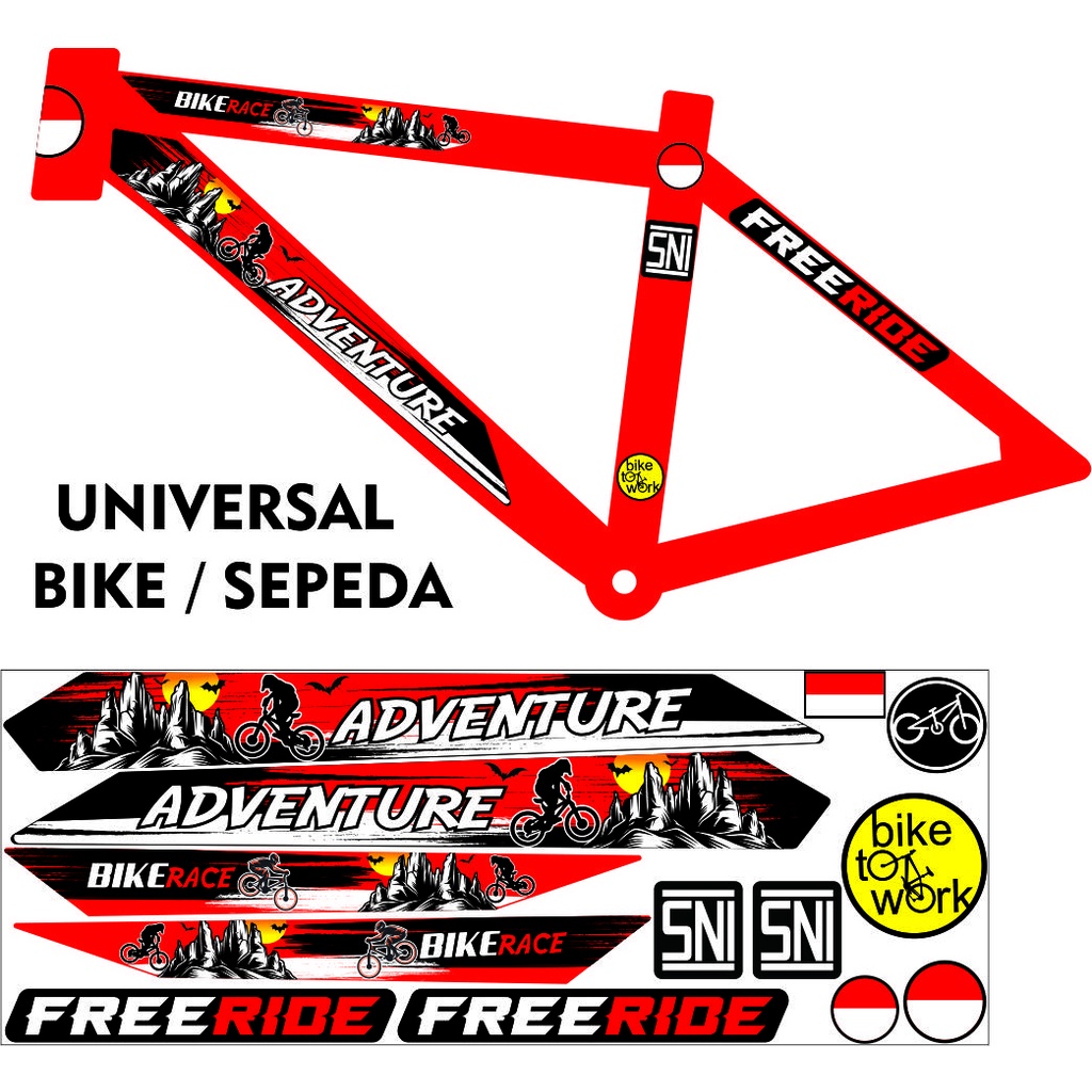 STIKER LIS STRIPING VARIASI MOTIF SEPEDA UNIVERSAL / STICKER BIKE ADVENTURE / STIKER BIKE BMX / STIK