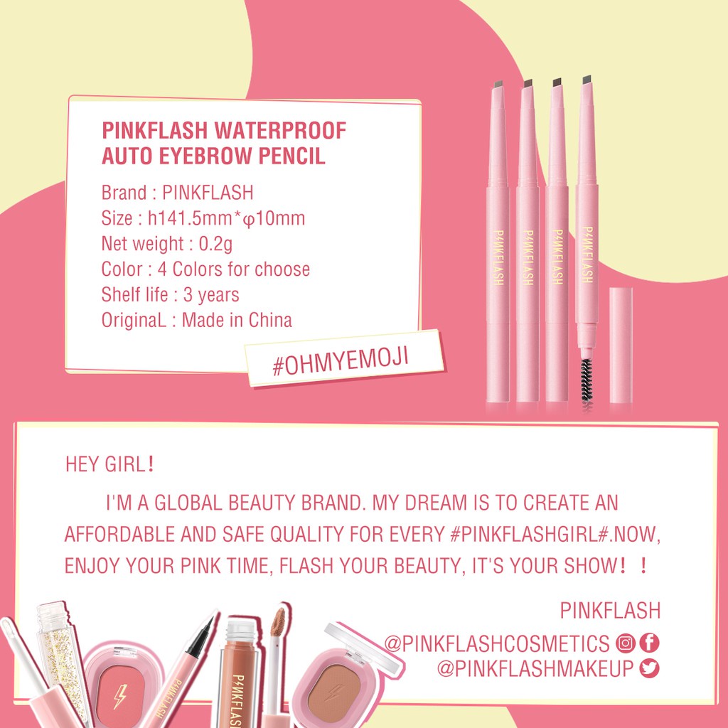 ❤ MEMEY ❤ PINKFLASH Waterproof Auto Eyebrow Pencil PF-E09 | PINK FLASH Brow Matic