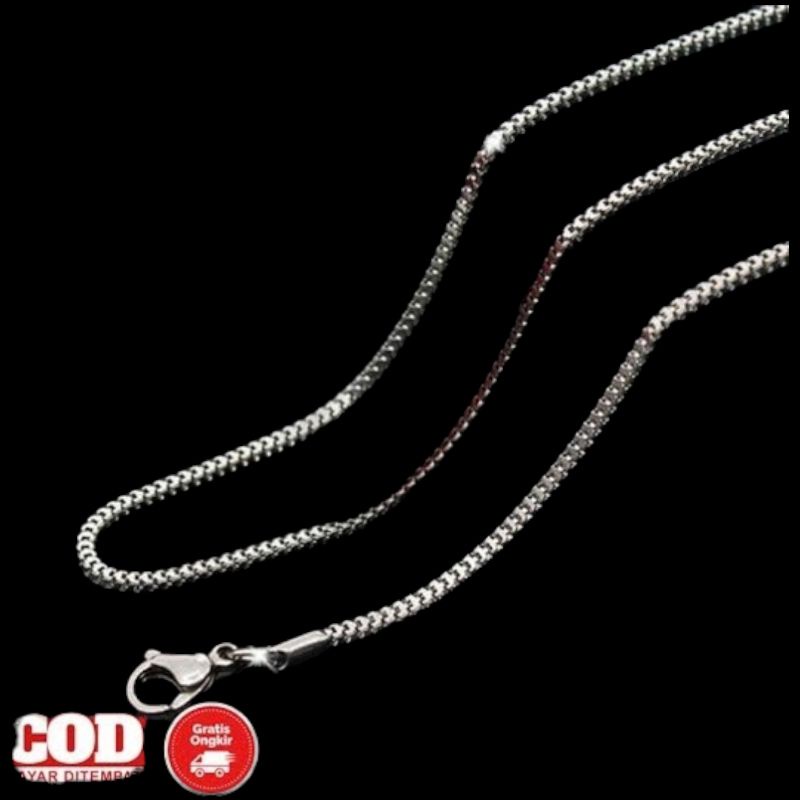 KALUNG TITANIUM MODEL MILANO KACA GOLD/SILVER PRIA/WANITA